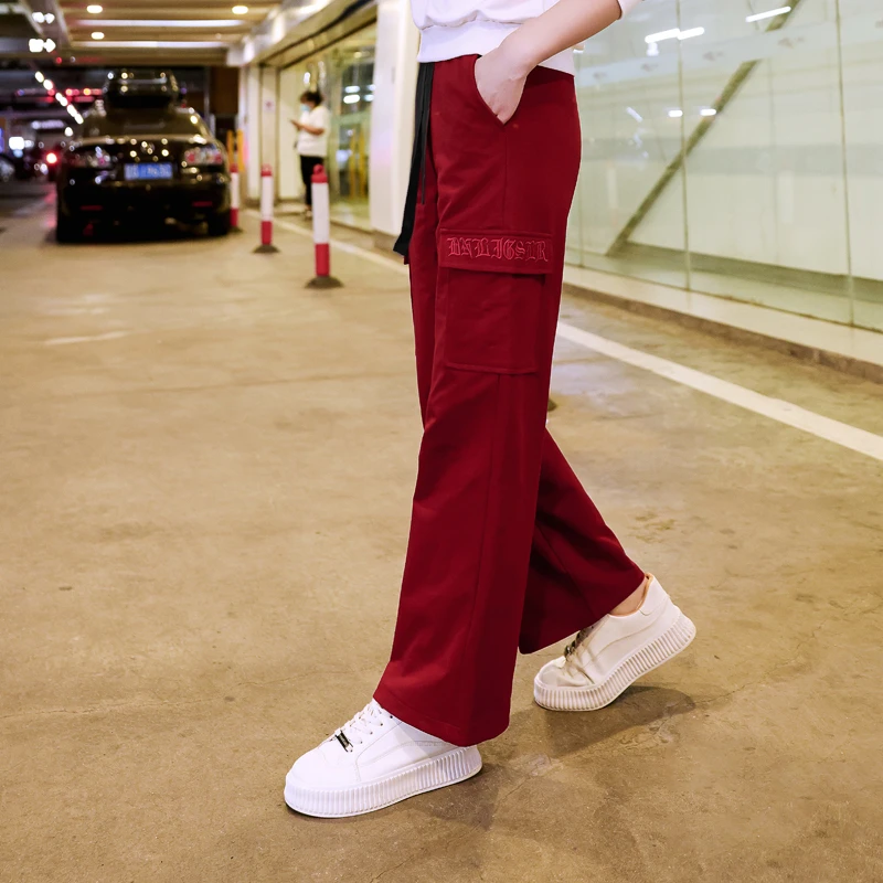 春秋季时尚工装裤休闲百搭直筒裤子运动舞蹈跳操练习演出健身长裤