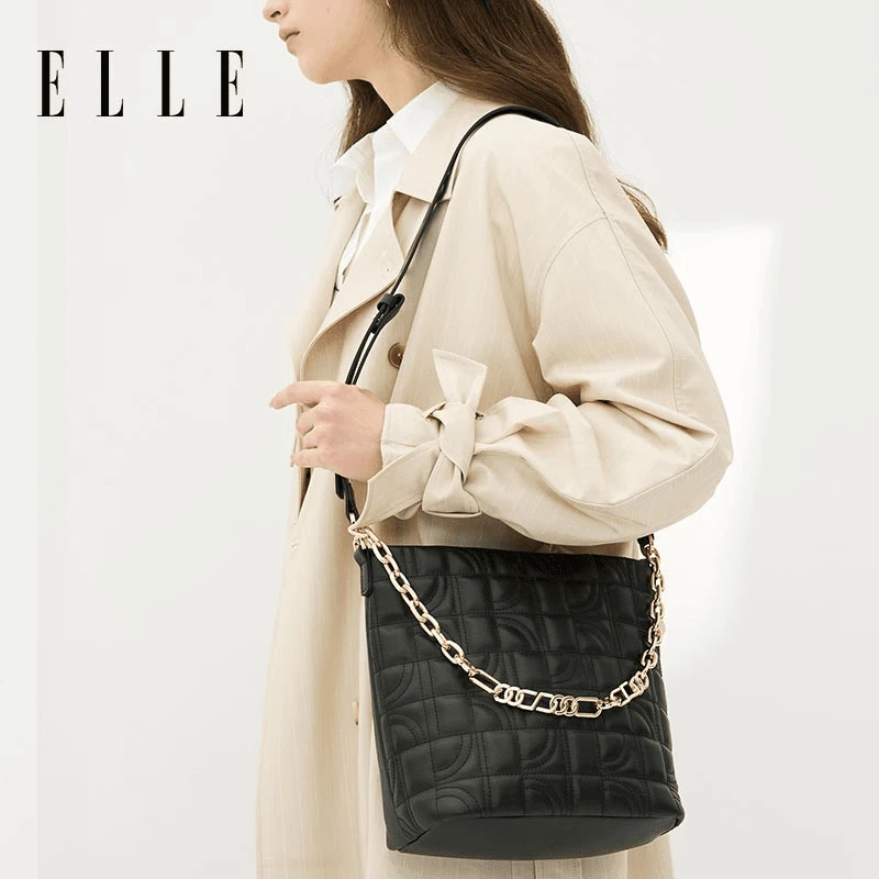 ELLE25新款包包水桶包精致百搭斜跨女包24198
