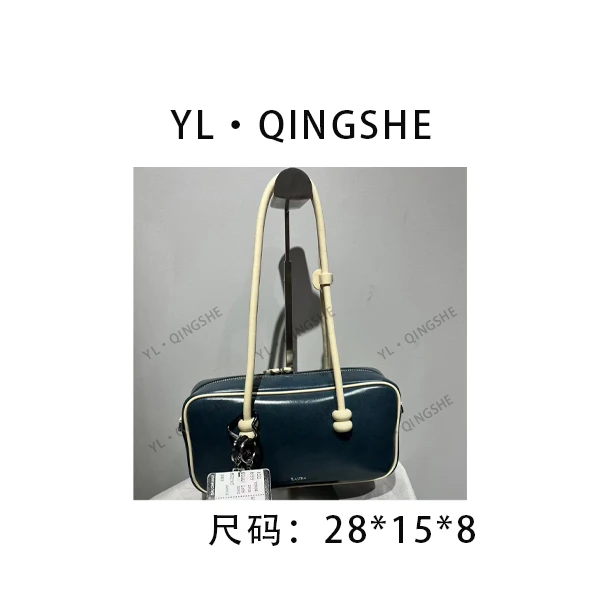 【依琳定制】女士潮流时尚经典气质手拎单肩包SD-5021-3-奶油墨蓝