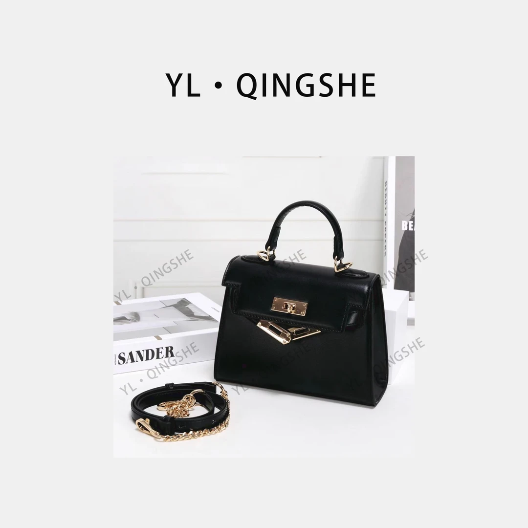 【依琳定制】女士潮流时尚经典气质手拎单肩包GQ-8373-黑色