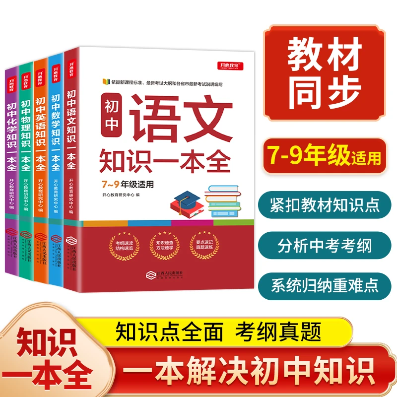 开心【初中知识点】一本全语文数学英语物理化学归纳人教版