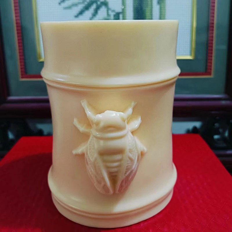 象牙果一鸣惊人笔筒居家办公桌面摆件装饰工艺品文房四宝摆件