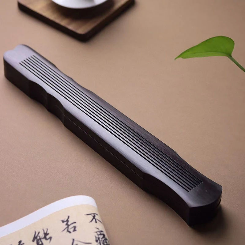 紫光檀古琴线卧香炉摆件木质线香盒整木挖空家用室内香座熏香炉