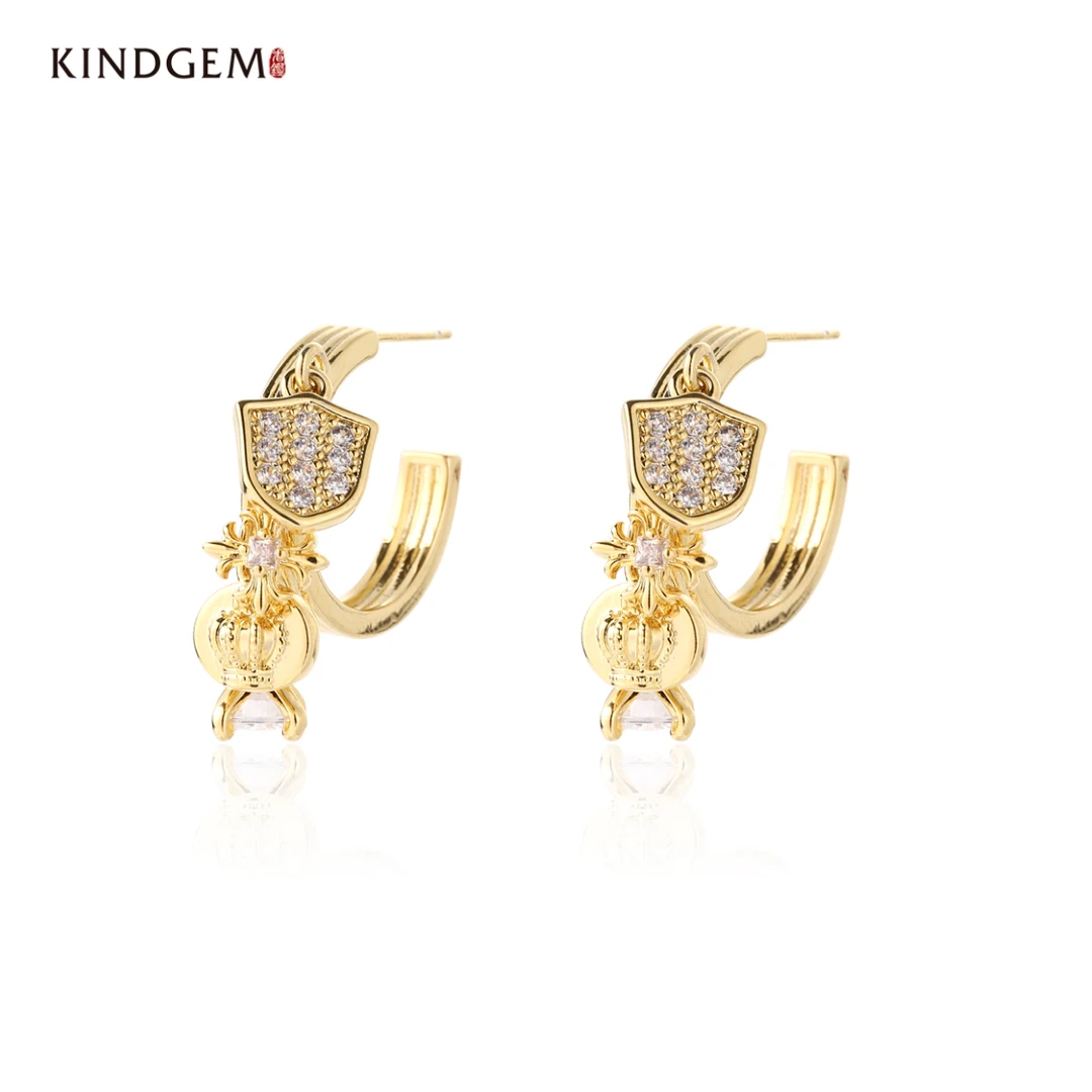 铜合金合成锆石耳饰 AW99XQZC-24068小众个性时尚新款百搭耳饰