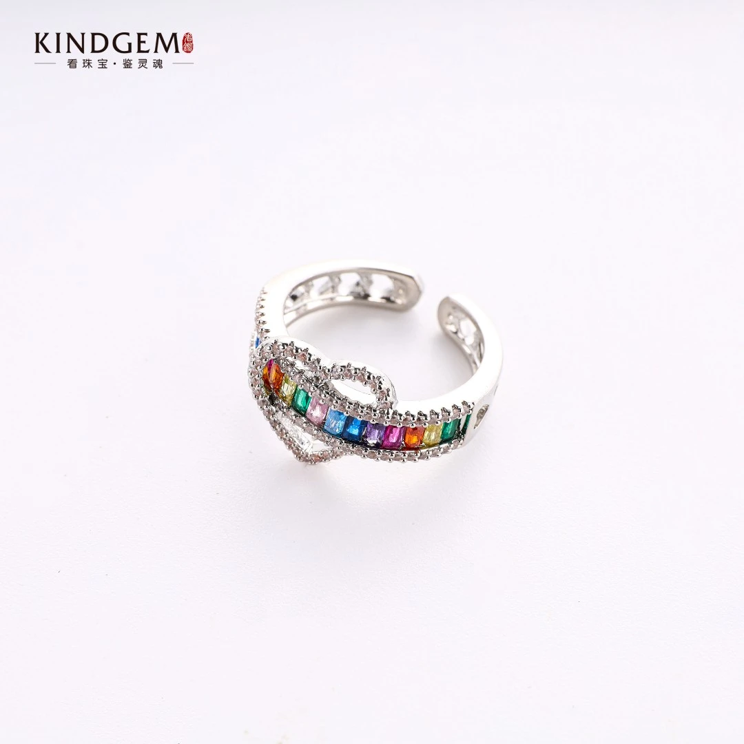 铜合金合成锆石戒指 【Lisa Nik】美·彩色镶嵌戒指 BS39XIPC-25820