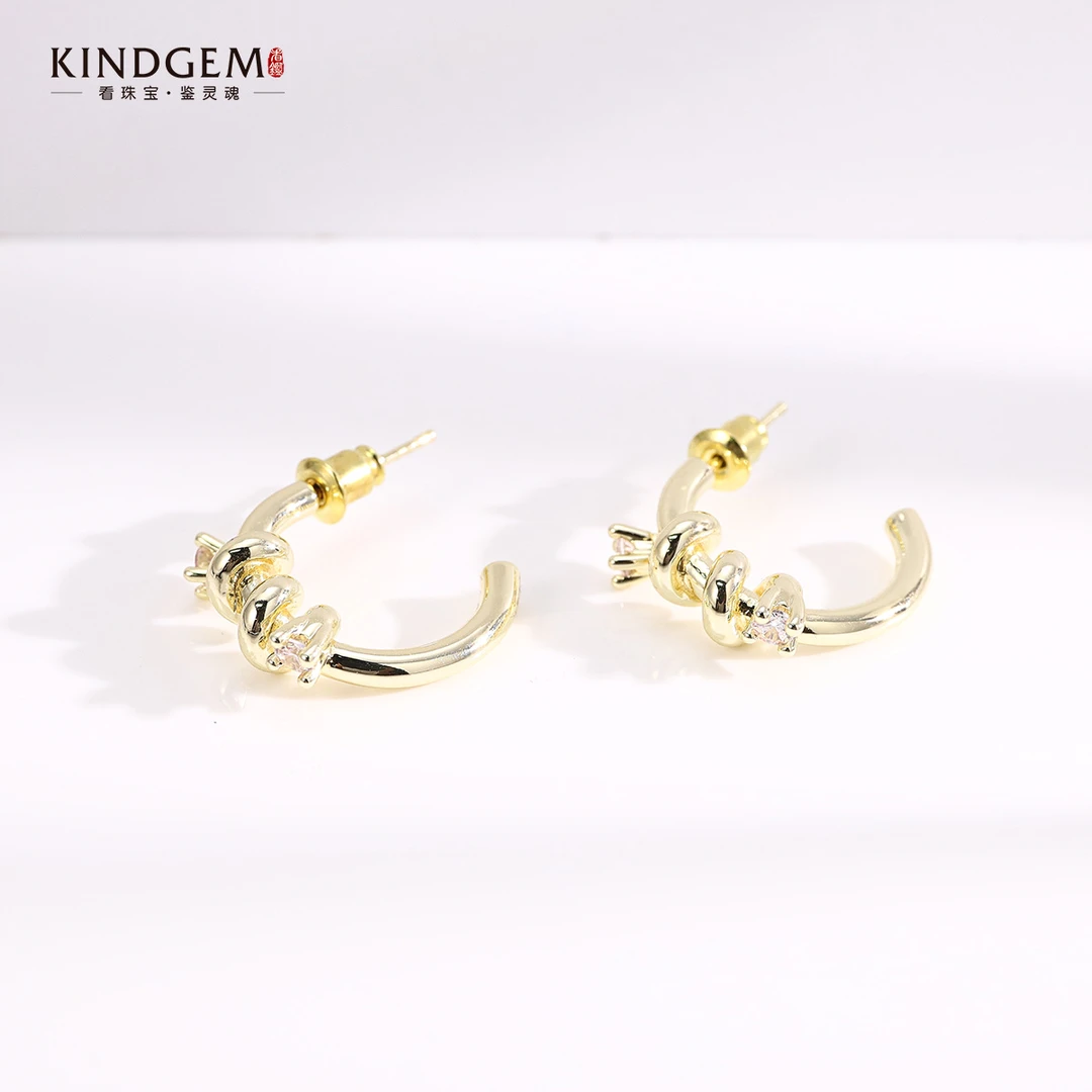 铜合金耳饰 AB30XYWC-20953小众个性轻奢夏季时尚百搭耳环