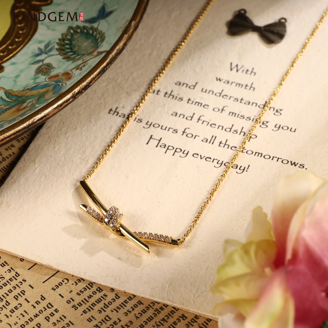 铜合金项链 C-28736轻奢气质高级感镶嵌精致项链