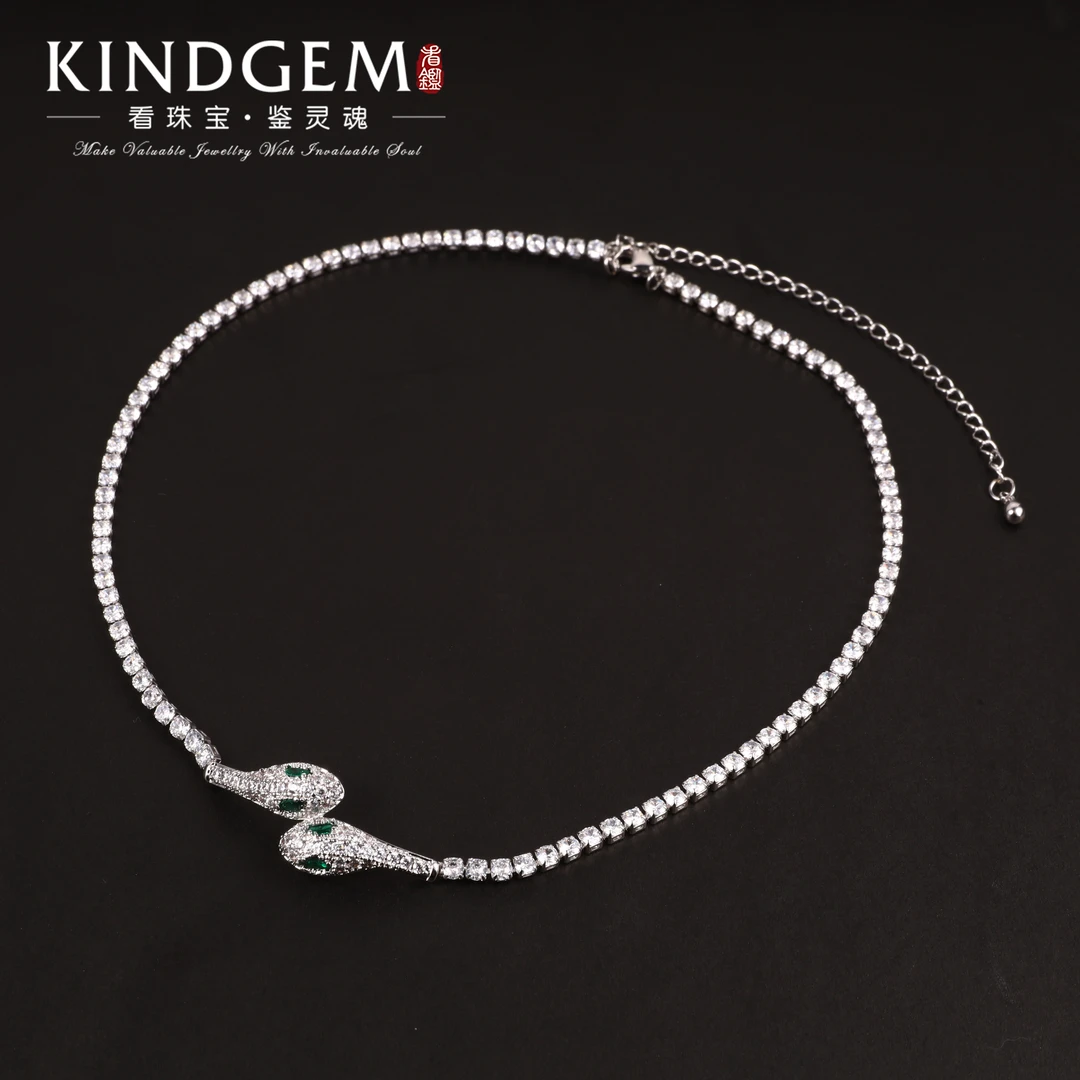 铜合金项链 气质经典银色蛇蛇精致项链（42cm）C-29812