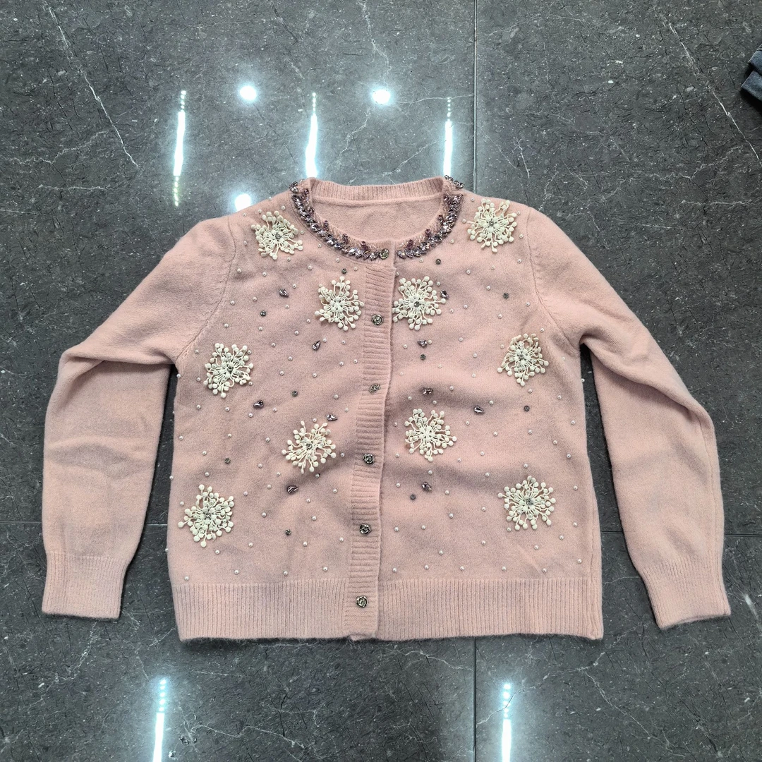 【薇恩COCO】雪花长袖针织衫百搭修身显瘦气质时尚开衫上衣 S2906