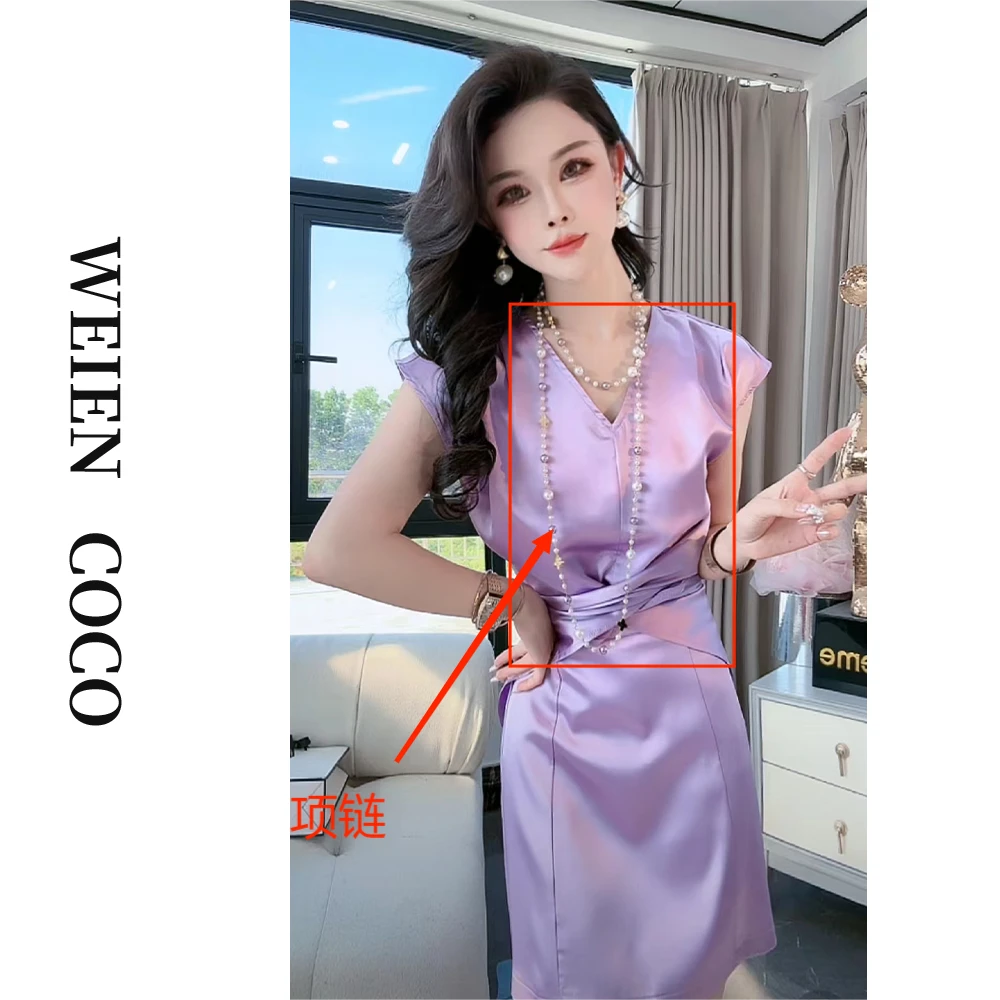 非金属仿珍珠项链 【丝沐服装】简约白色复古气质小众长项链Z1253