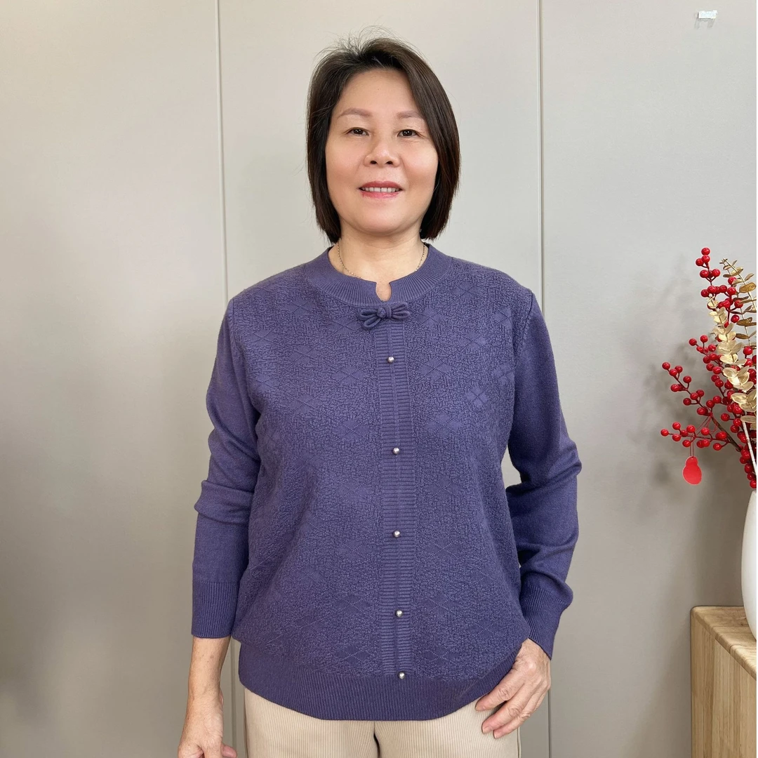 2024秋冬新款毛衣中老年妈妈高档毛衣弹力休闲毛衣中式针织打底