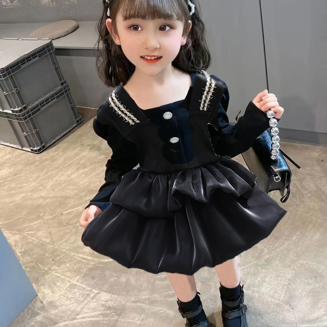 女童洋气春秋季2025新款网红宝宝蓬蓬裙春季生日礼服超萌公主潮裙
