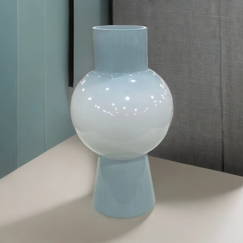 中古法式波浪水培玻璃花瓶ins高级软装家居客厅插花摆件装饰品