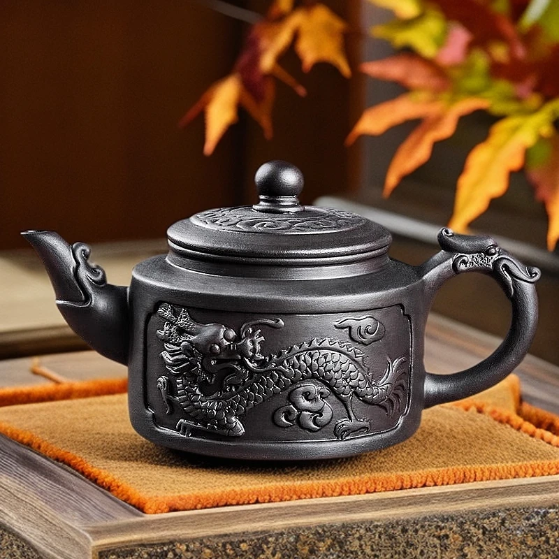 功夫过滤朱泥壶紫砂壶手工家用茶道用具大容量泡茶壶宜兴大号茶杯