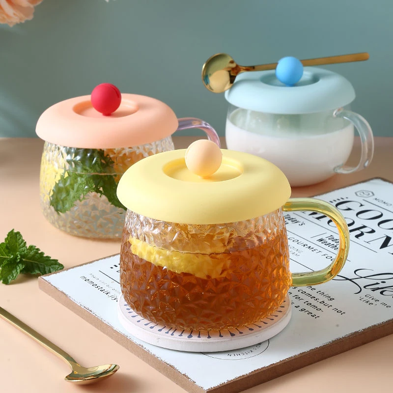 通用10厘米卡通硅胶杯盖子配件圆形茶杯盖马克杯早餐玻璃杯盖防尘