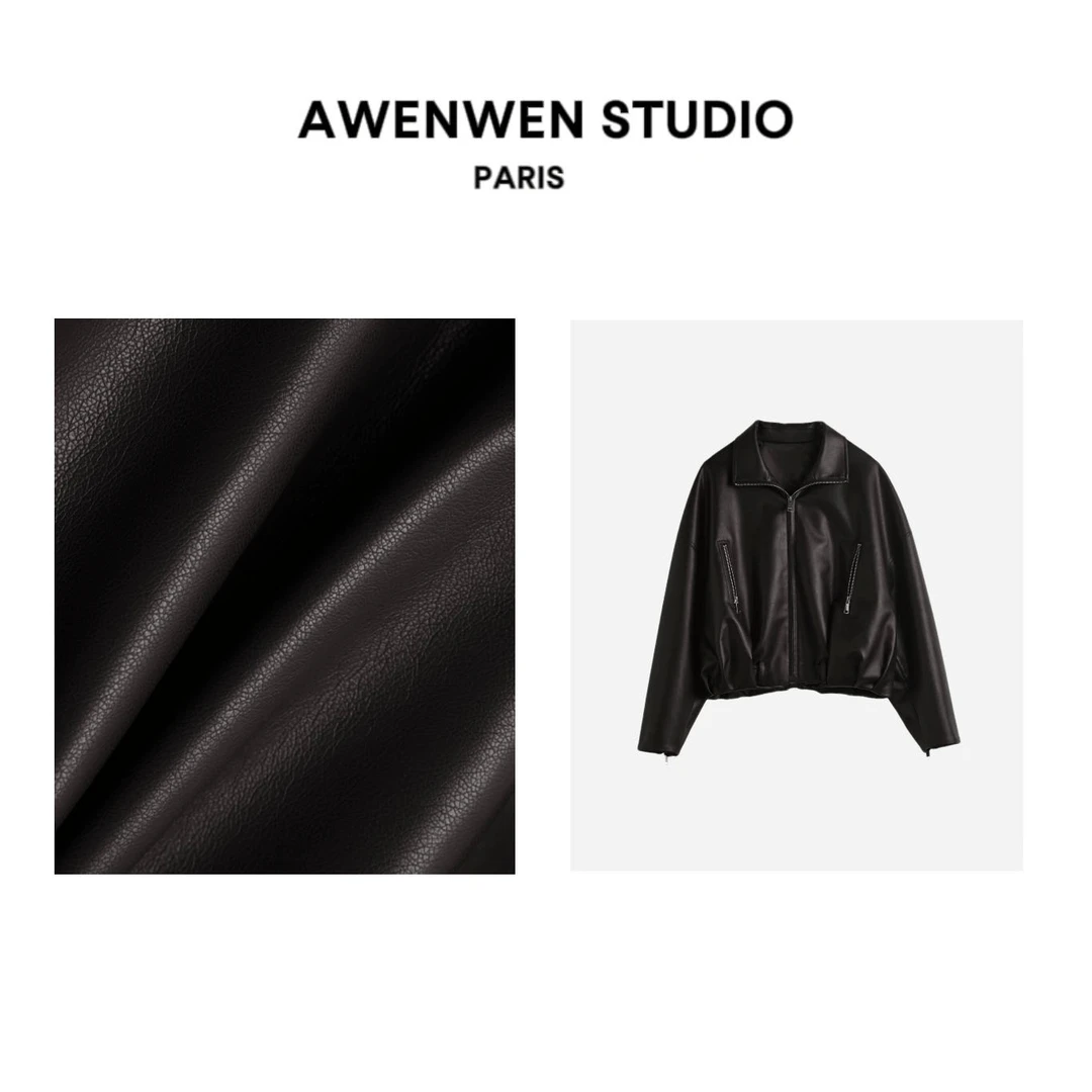 ZHOUZHOUDE【摩卡皮衣】秋冬复古机车风经典造型感环保皮衣外套