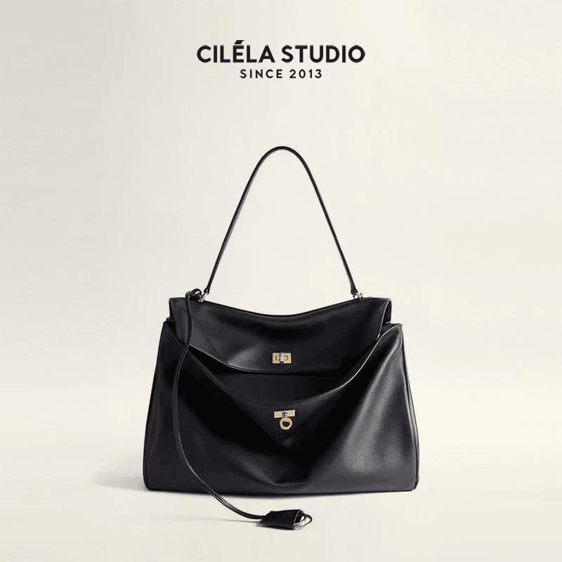 希蕾娜/新款rodeo真皮高级感单肩斜挎牛皮托特包大容量X053