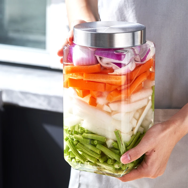 超值大灯泡玻璃密封罐储物瓶食品用杂粮坚果泡菜坛果酱腌菜家用