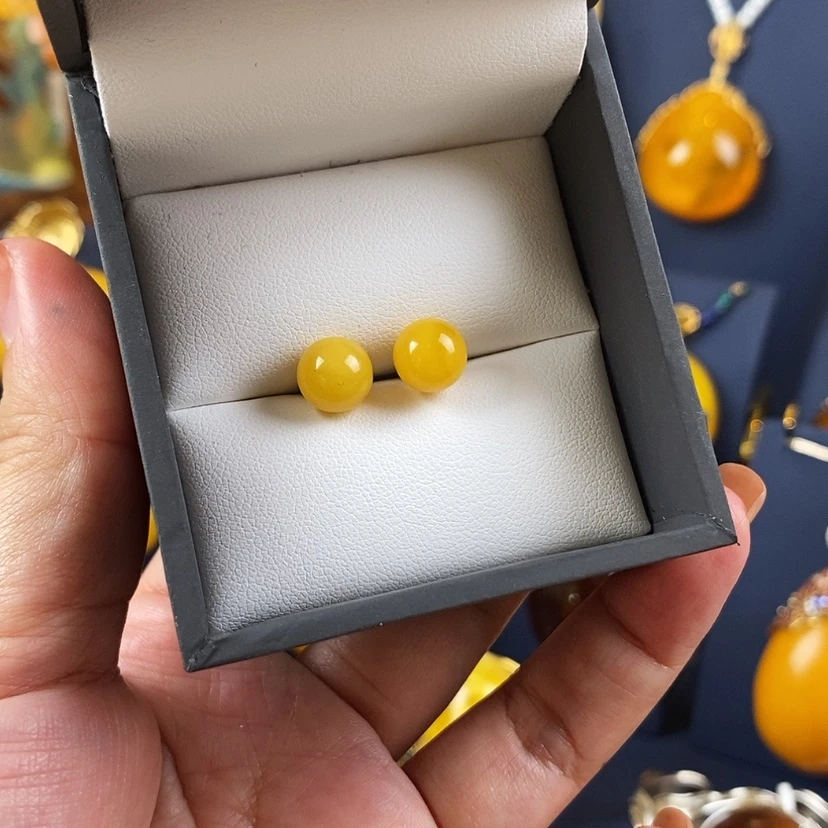 【闪购商品】蜜蜡耳饰银S925镶嵌