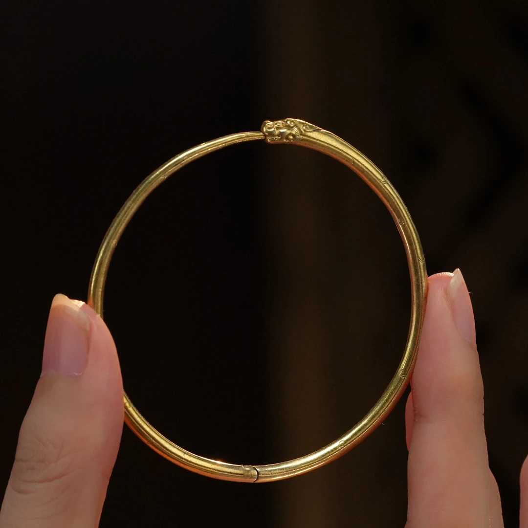 【观月】【定制款】咬尾龙18K金手镯