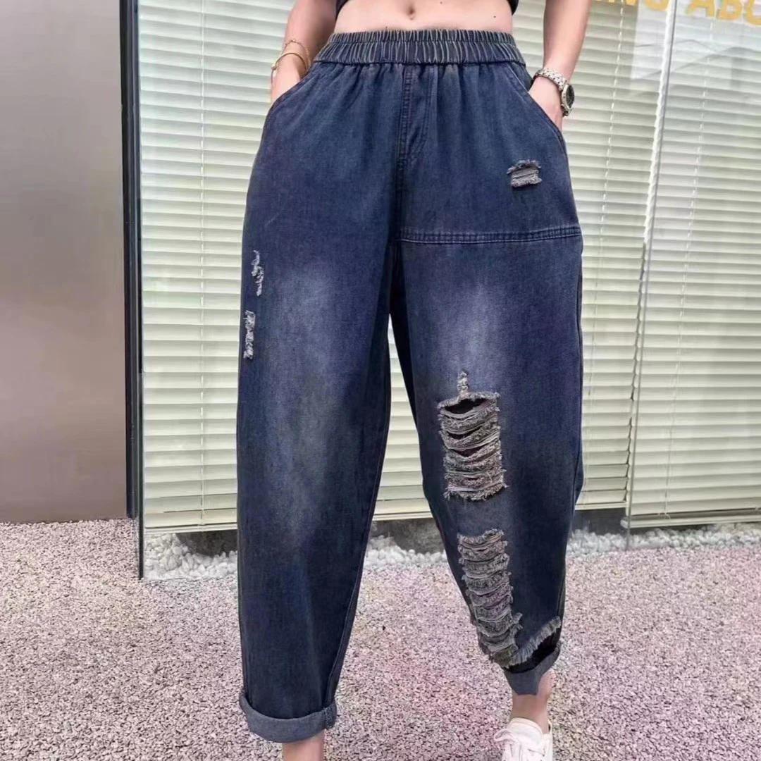 3893显瘦破洞牛仔裤