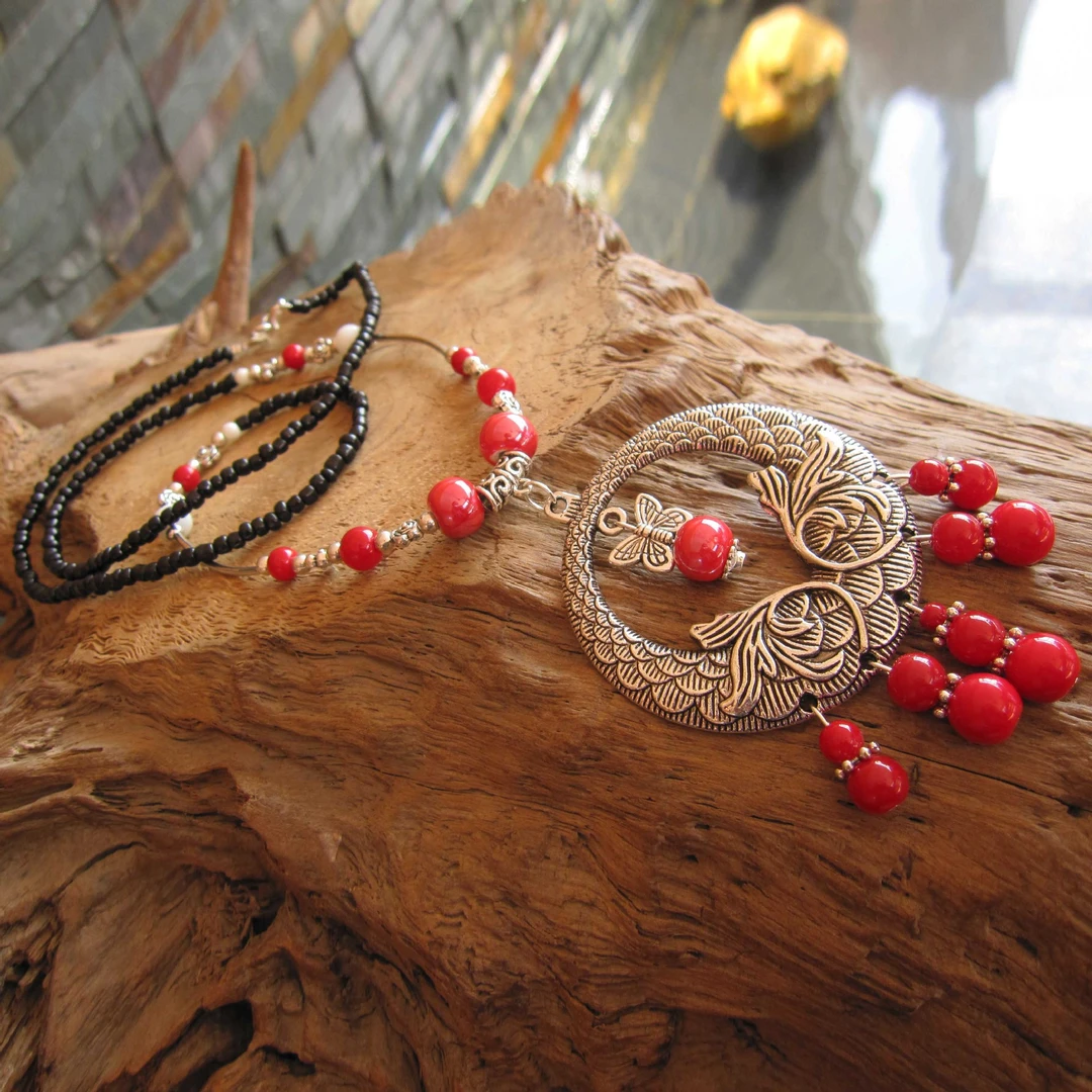 海岛夏夏文创饰品（默认微瑕新疆发）优雅复古女士气质手工文创饰品