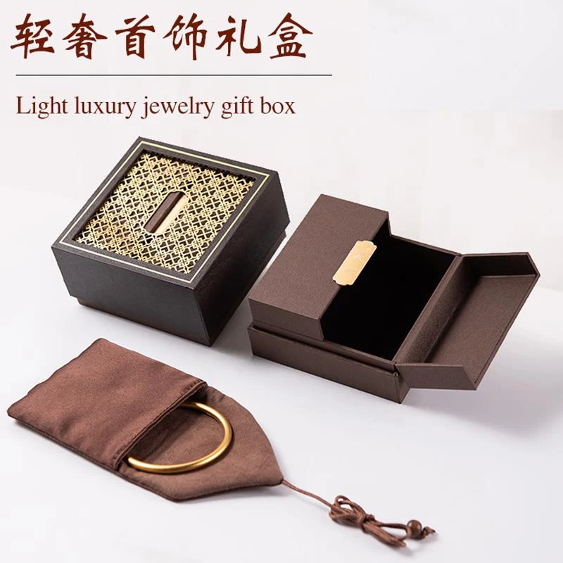 首饰盒/箱 手串礼盒送人礼物首饰包装盒复古翡翠黄金手镯双开收纳