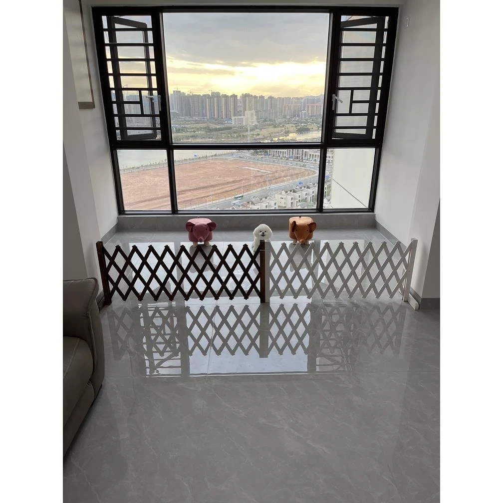 宠物围栏狗笼隔断拦狗栅栏阳台隔离门可伸缩栅栏门挡狗挡猫兔护栏