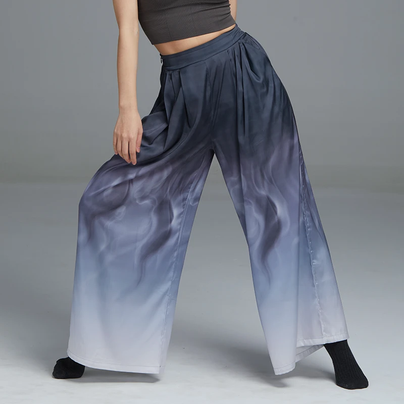 现代舞国风衬衫裤子飘逸水墨渐变