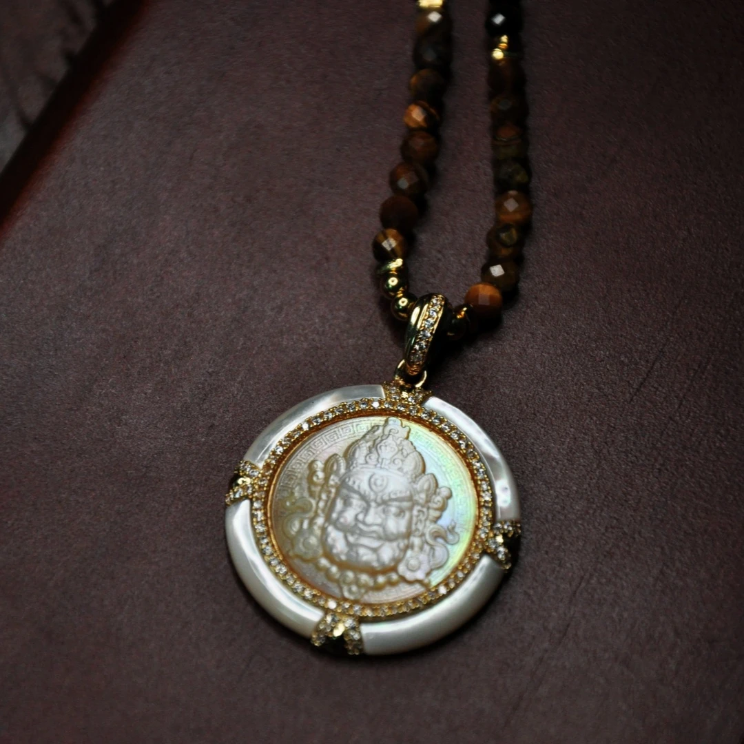 非金属布艺吊坠 【千万福】白贝财宝天民族风编织项链-A2900007