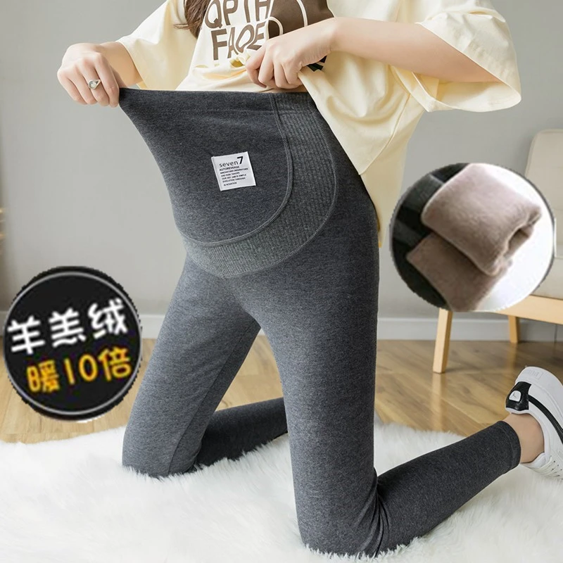 孕妇打底裤秋冬加绒加厚保暖裤棉裤托腹裤子冬季外穿2023新款冬装