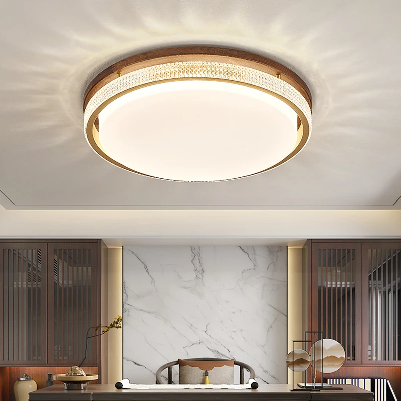 新中式北美黑胡桃木客厅灯中国风全铜卧室书房餐厅高档家用灯具