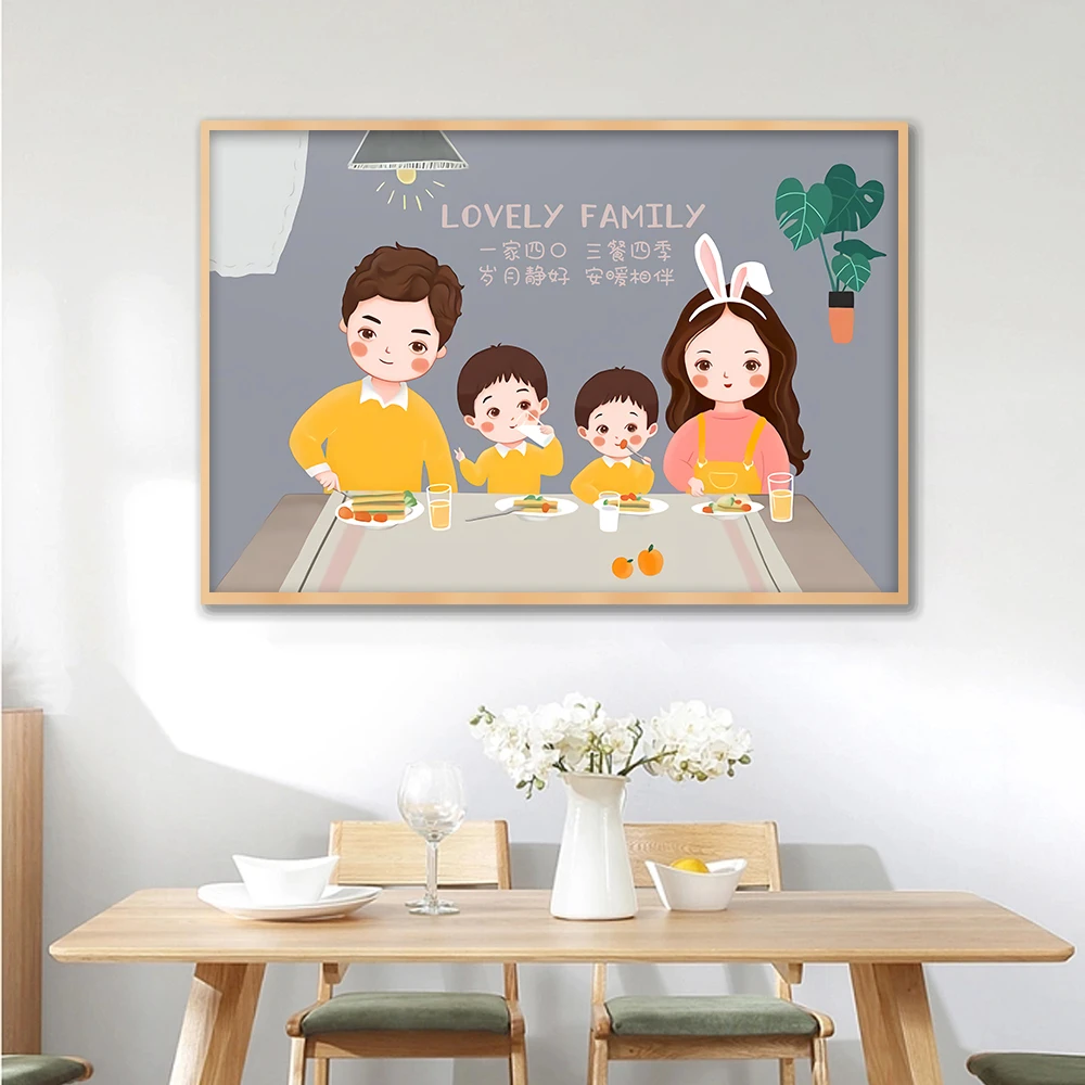 百丝特【三餐四季】满钻手工解压DIY客厅餐厅温馨装饰画十字绣贴画