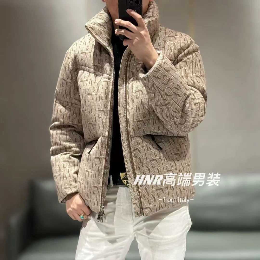 3D立体字母图案秋冬男士休闲百搭潮流羽绒服97107