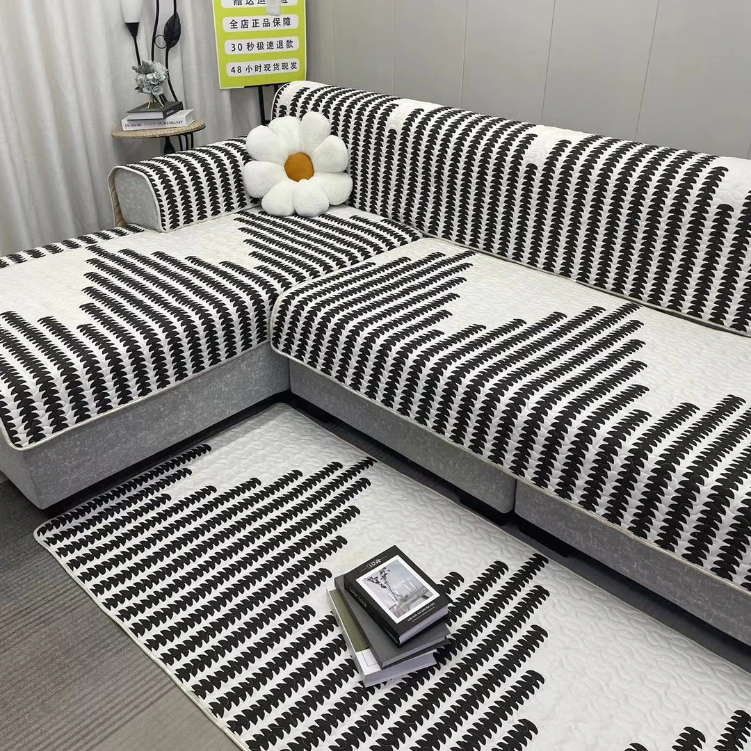 【整套福利】四季通用莱卡棉沙发垫加厚防滑套装抗皱轻奢座垫扶手