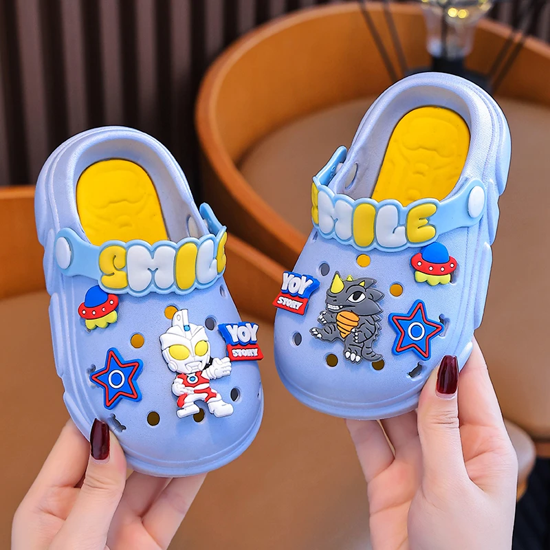 奥特曼儿童洞洞鞋夏季男童小孩洗澡浴室内防滑中小童男孩宝宝拖鞋