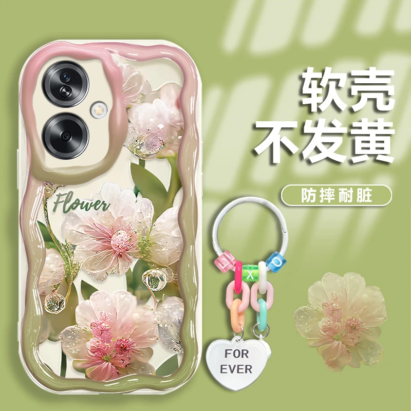 水晶花适用OPPOA2手机壳PJB110奶油纹轻奢软壳简约防摔新款网红小