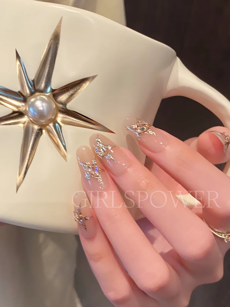 全锆石钻【星芒】GIRLSPOWER设计师纯手工穿戴美甲