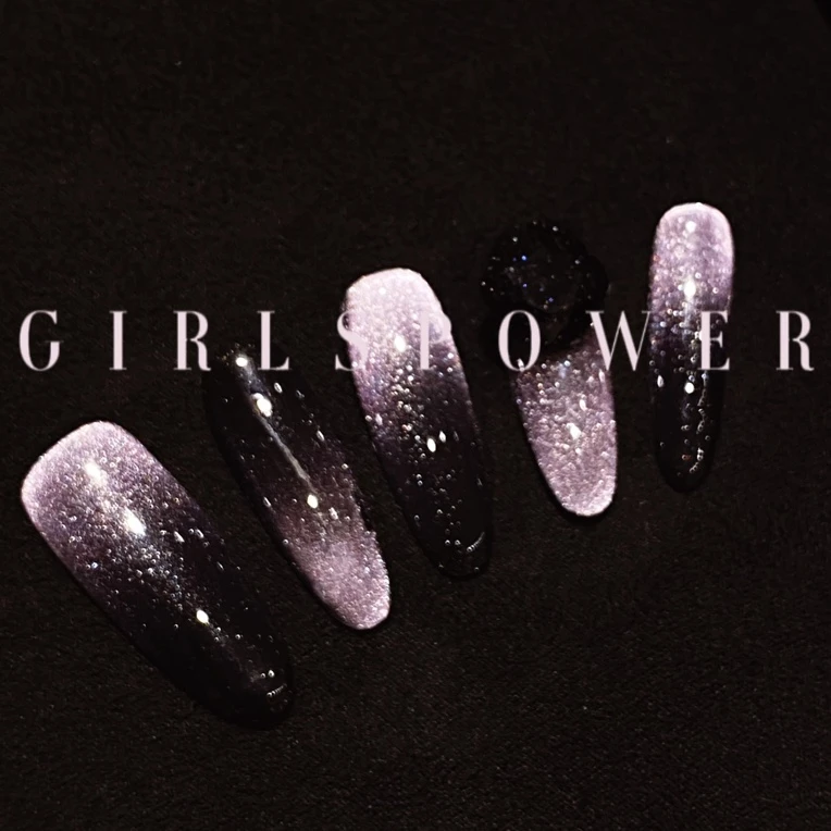 no退no换no补发【暗夜紫】-A24-GIRLSPOWER设计师纯手工穿戴美甲