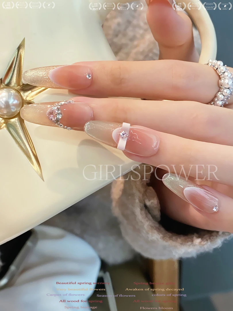 【桃金娘】GIRLSPOWER设计师纯手工穿戴美甲