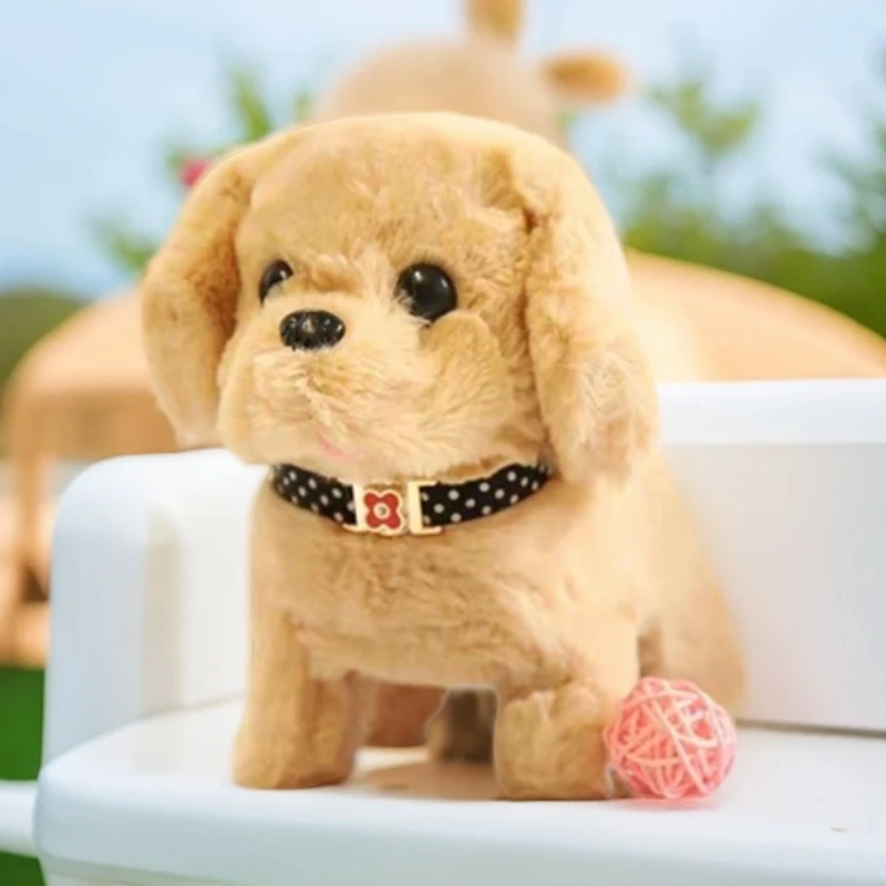 【带电池】白色仿真玩具狗毛绒玩具电动小狗狗宝宝亲子益智玩具狗狗