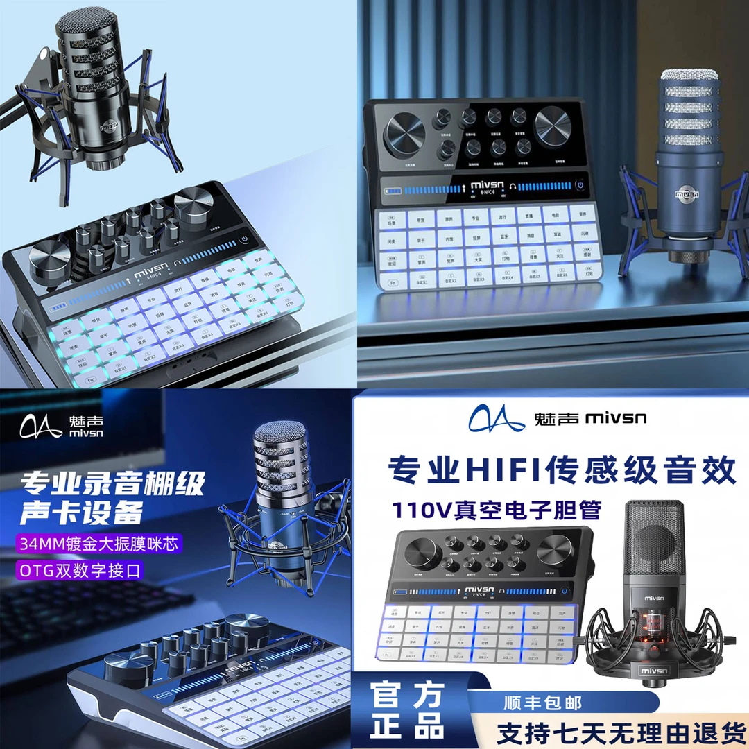 魅声G9直播声卡搭配麦克风H3S  H4  H5 自由组合套装专业网红唱歌