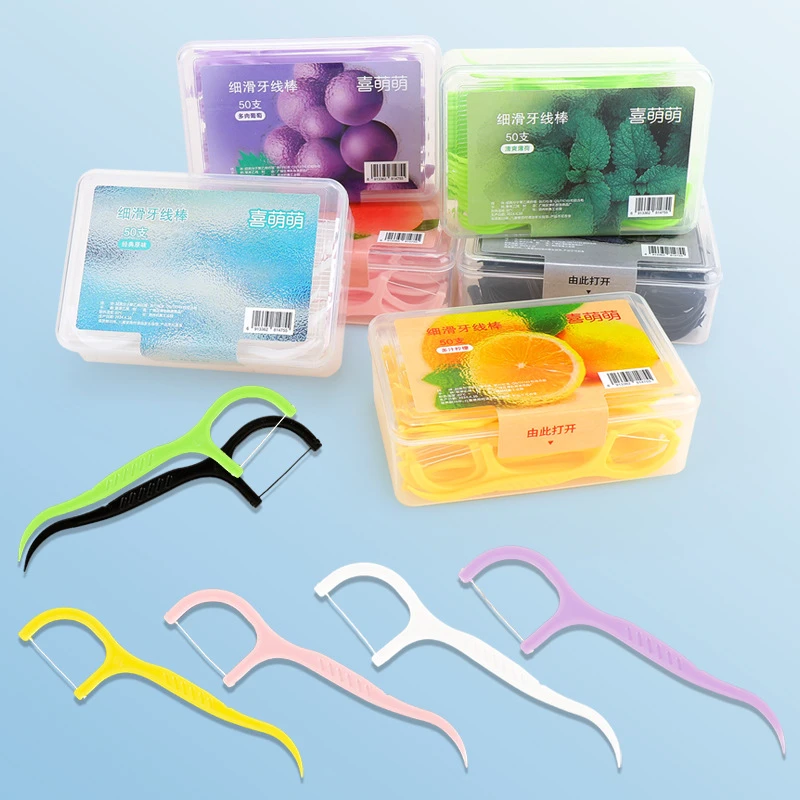 新品【6种香型】一次性水果味牙线签牙线棒清洁高弹力便携夏日旅行