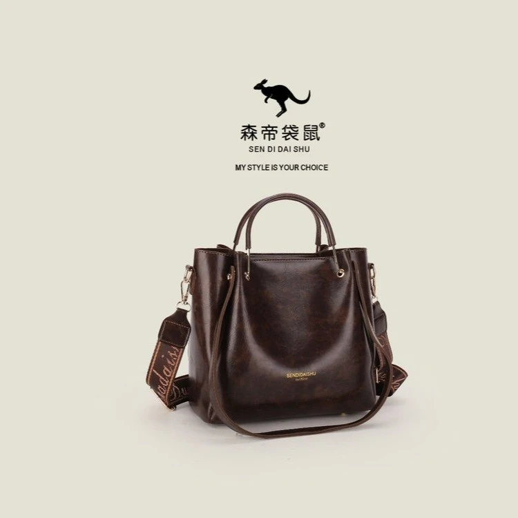 【宠粉专属】韩版大容量复古油蜡皮托特包新款百搭通勤2353