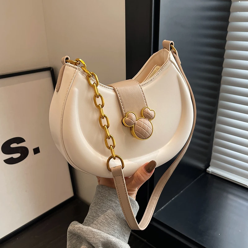 【袁媛设计师款】时尚单肩包新款潮流设计通勤马鞍包8635