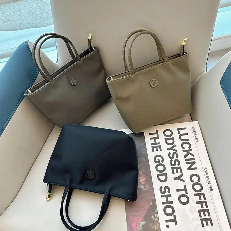 小众2023夏新款简约时尚百搭牛津纺百搭手提包女通勤手拎包斜挎包