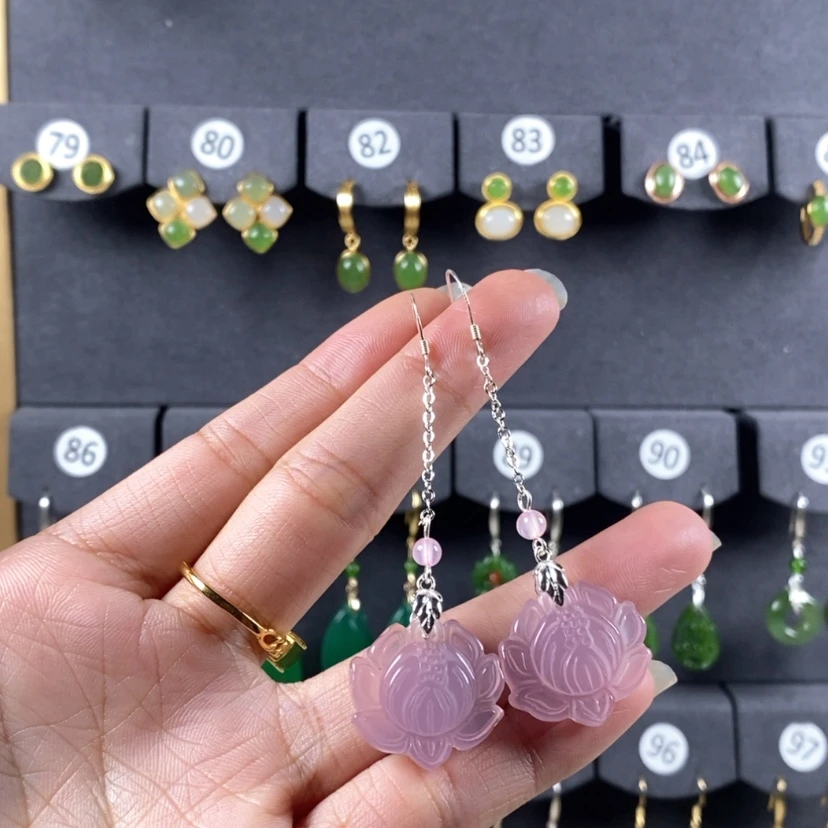 【闪购商品】玛瑙/玉髓耳环银S925镶嵌浅*