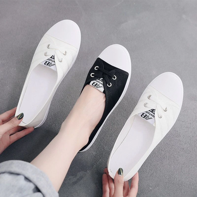网红小白鞋女软底新款韩版百搭舒适休闲鞋女浅口透气学生帆布鞋女
