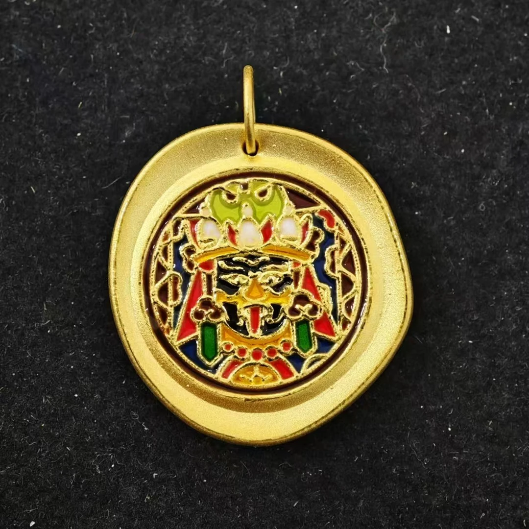 【扎基拉姆】足金挂坠百搭复古财神时尚国潮新中式水贝黄金直播定制