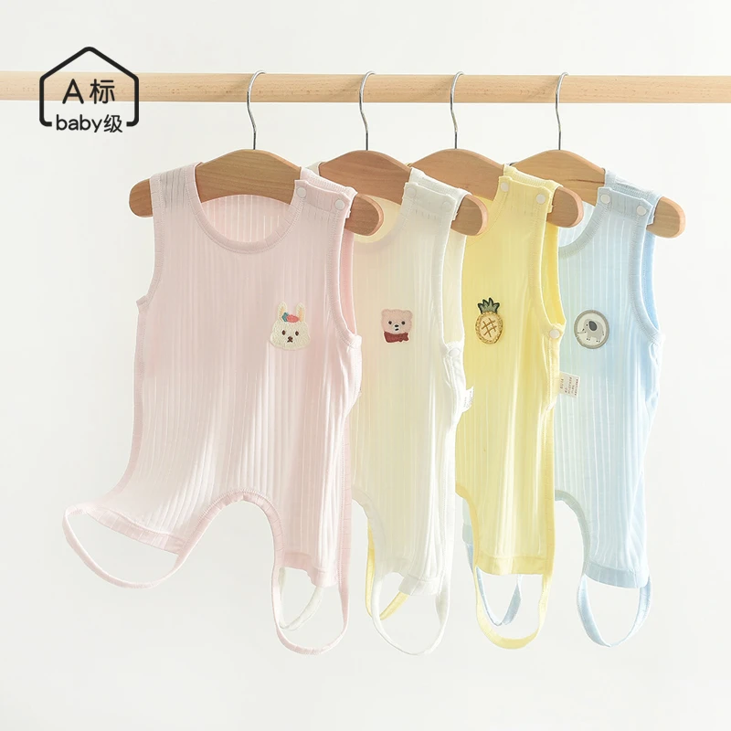 a类宝宝肚兜夏季薄款婴儿连体衣肚围新生儿半背衣背心连体衣服夏